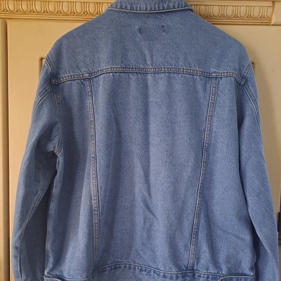 Misguided oversized blue-blues denim jacket US Sz 8 - Picture 3 of 9